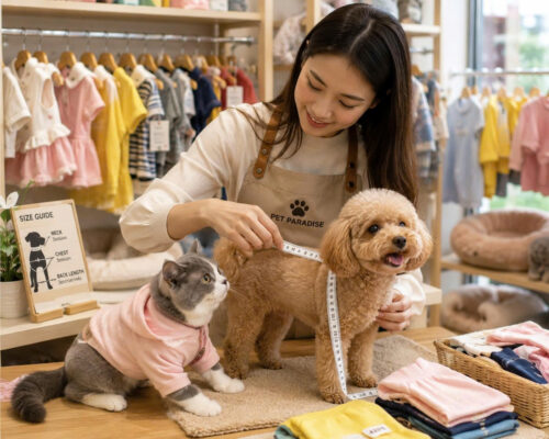Đo size quần áo cho chó mèo 