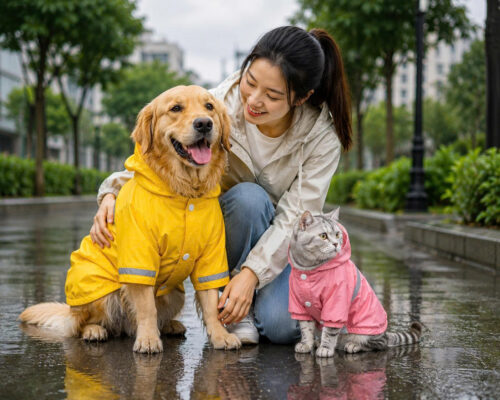 Áo mưa cho chó mèo bền đẹp 