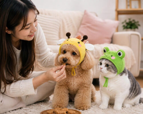 Mũ cho chó mèo tập đội mũ