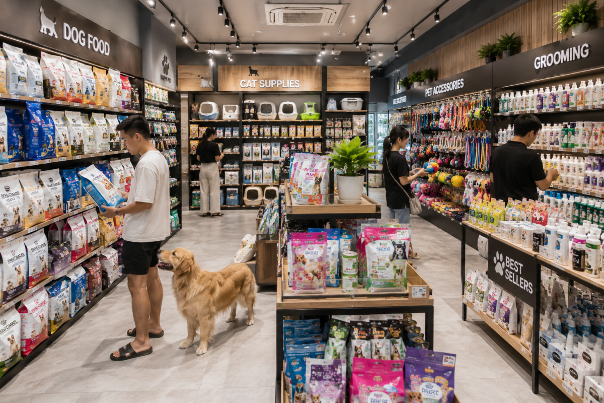 Cửa hàng thú cưng đa dạng