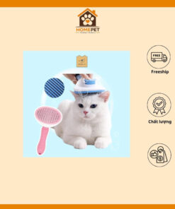 Lược Chải Lông CLEAN Cho Mèo Có Nút Bấm Lấy Lông Dễ Vệ Sinh